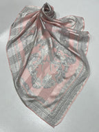 Vintage Alfredo Versace Baroque Medallion Scarf – Pink & Gray