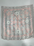 Vintage Alfredo Versace Baroque Medallion Scarf – Pink & Gray