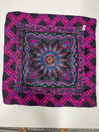 Vintage Yves Saint Laurent YSL Plaid Paisley Mandala Silk Scarf 34"