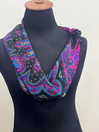 Vintage Yves Saint Laurent YSL Plaid Paisley Mandala Silk Scarf 34"