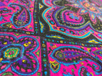 Vintage Yves Saint Laurent YSL Plaid Paisley Mandala Silk Scarf 34"