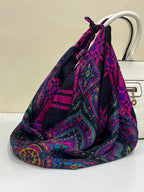 Vintage Yves Saint Laurent YSL Plaid Paisley Mandala Silk Scarf 34"