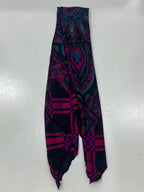 Vintage Yves Saint Laurent YSL Plaid Paisley Mandala Silk Scarf 34"