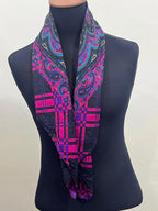 Vintage Yves Saint Laurent YSL Plaid Paisley Mandala Silk Scarf 34"