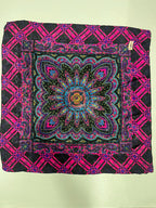 Vintage Yves Saint Laurent YSL Plaid Paisley Mandala Silk Scarf 34"