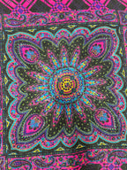 Vintage Yves Saint Laurent YSL Plaid Paisley Mandala Silk Scarf 34"
