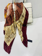 Vintage Yves Saint Laurent YSL Clock Face Roman Numeral 100% Silk Scarf