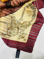 Vintage Yves Saint Laurent YSL Clock Face Roman Numeral 100% Silk Scarf