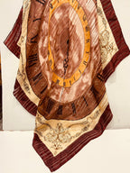 Vintage Yves Saint Laurent YSL Clock Face Roman Numeral 100% Silk Scarf