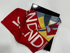 Authentic Vintage FENDI Silk Scarf Geometric Abstract Red Yellow Blue 35" Square