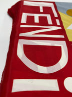 Authentic Vintage FENDI Silk Scarf Geometric Abstract Red Yellow Blue 35" Square