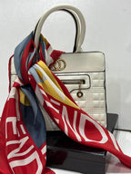 Authentic Vintage FENDI Silk Scarf Geometric Abstract Red Yellow Blue 35" Square