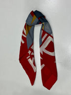 Authentic Vintage FENDI Silk Scarf Geometric Abstract Red Yellow Blue 35" Square
