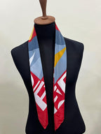 Authentic Vintage FENDI Silk Scarf Geometric Abstract Red Yellow Blue 35" Square