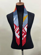 Authentic Vintage FENDI Silk Scarf Geometric Abstract Red Yellow Blue 35" Square