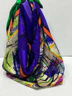 Vintage Balenciaga Paris Abstract Brushstroke Square Silk Scarf