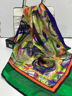 Vintage Balenciaga Paris Abstract Brushstroke Square Silk Scarf