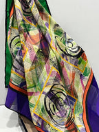Vintage Balenciaga Paris Abstract Brushstroke Square Silk Scarf