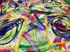 Vintage Balenciaga Paris Abstract Brushstroke Square Silk Scarf