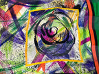 Vintage Balenciaga Paris Abstract Brushstroke Square Silk Scarf
