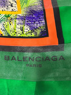 Vintage Balenciaga Paris Abstract Brushstroke Square Silk Scarf