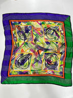 Vintage Balenciaga Paris Abstract Brushstroke Square Silk Scarf