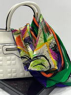Vintage Balenciaga Paris Abstract Brushstroke Square Silk Scarf