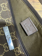 Vintage Gucci GG Monogram Canvas Boat Pochette Shoulder Bag Brown 039-1103