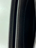 Vintage Mario Valentino Black Leather Monogram Clutch Bag Made in Italy MT36