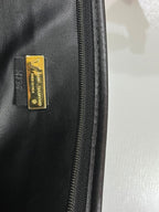 Vintage Mario Valentino Black Leather Monogram Clutch Bag Made in Italy MT36