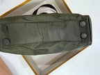 Vintage Prada Tessuto Nylon & Leather Top Handle Satchel Bag – Olive Green & Dark Brown
