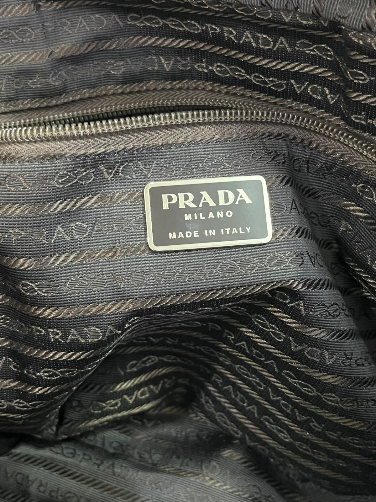 Vintage Prada Tessuto Nylon & Leather Top Handle Satchel Bag – Olive Green & Dark Brown