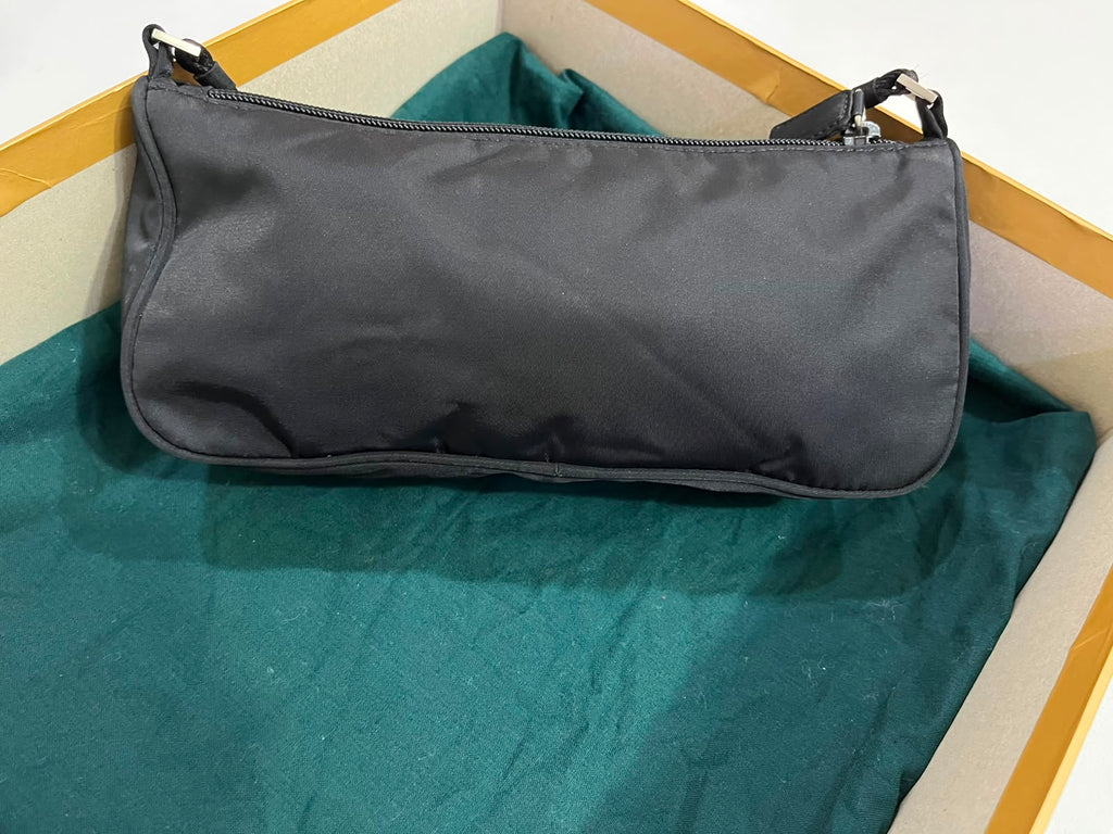 Prada Tessuto Nylon Mini Hobo Shoulder Bag Black – Vintage