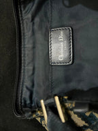 Christian Dior Vintage Blue Trotter Monogram Buckle Shoulder Bag