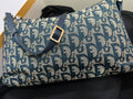 Christian Dior Vintage Blue Trotter Monogram Buckle Shoulder Bag