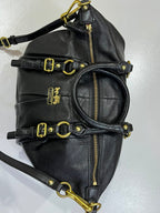 Coach Madison Gathered Leather Lindsey Satchel Black Gold Hardware