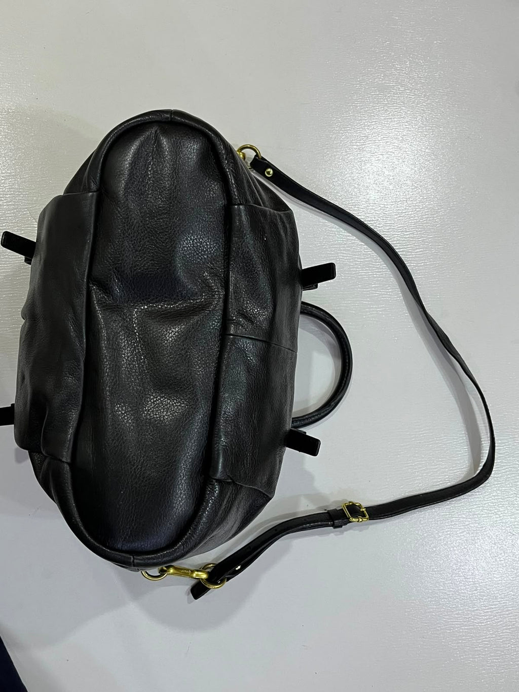 Coach Madison Gathered Leather Lindsey Satchel Black Gold Hardware