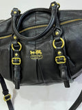 Coach Madison Gathered Leather Lindsey Satchel Black Gold Hardware