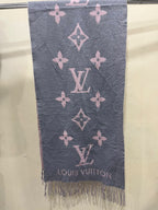 Louis Vuitton Reykjavik M71040 100% Cashmere Scarf Grey Pink