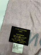 Louis Vuitton Reykjavik M71040 100% Cashmere Scarf Grey Pink