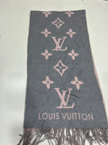 Louis Vuitton Reykjavik M71040 100% Cashmere Scarf Grey Pink