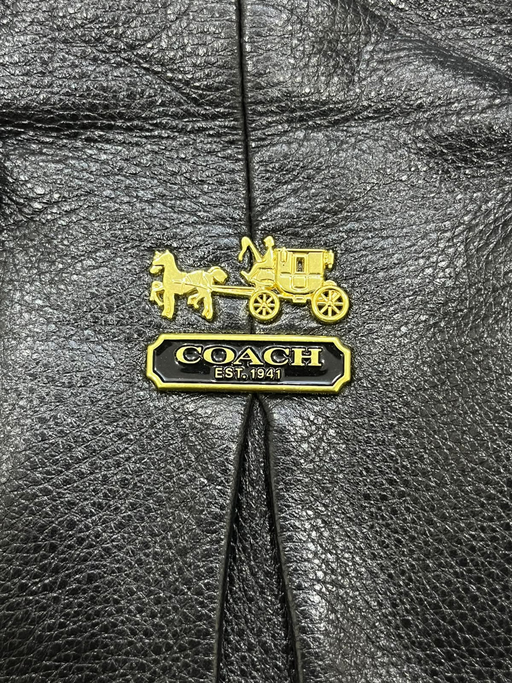 Coach Madison Gathered Leather Lindsey Satchel Black Gold Hardware