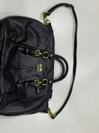 Coach Madison Gathered Leather Lindsey Satchel Black Gold Hardware