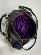 Coach Madison Gathered Leather Lindsey Satchel Black Gold Hardware