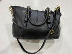 Coach Madison Gathered Leather Lindsey Satchel Black Gold Hardware