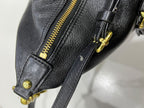 Coach Madison Gathered Leather Lindsey Satchel Black Gold Hardware
