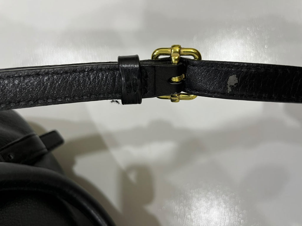 Coach Madison Gathered Leather Lindsey Satchel Black Gold Hardware