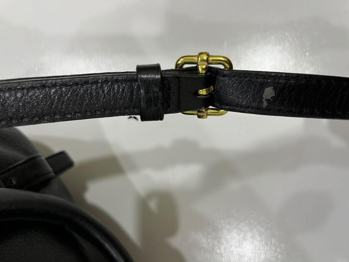 Coach Madison Gathered Leather Lindsey Satchel Black Gold Hardware