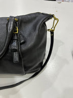 Coach Madison Gathered Leather Lindsey Satchel Black Gold Hardware