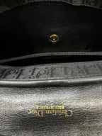 Vintage Christian Dior Black Oblique Monogram Flap Shoulder Bag